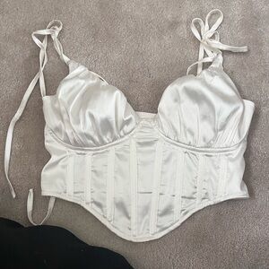 Missguided White Satin Bustier/Corset
